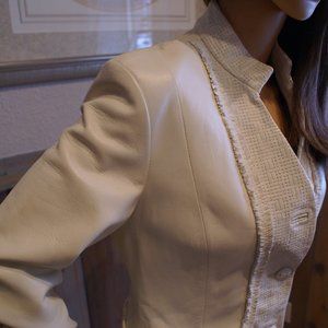 Authentic St John White Leather Suit